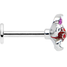 Load image into Gallery viewer, 16G 5/16 Purple Red Flower in Flower Labret Monroe Tragus