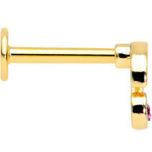 Load image into Gallery viewer, 16G 5/16 Clear Purple Gem Gold Tone Very Cherry Labret Tragus
