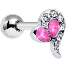 Load image into Gallery viewer, 16G 1/4 Clear Pink Gem Curve Heart Valentines Day Cartilage Tragus