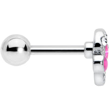 Load image into Gallery viewer, 16G 1/4 Clear Pink Gem Curve Heart Valentines Day Cartilage Tragus