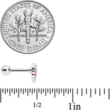 Load image into Gallery viewer, 16G 1/4 Clear Pink Gem Curve Heart Valentines Day Cartilage Tragus