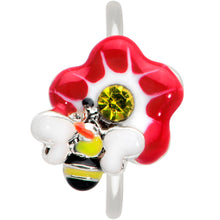 Load image into Gallery viewer, 20G 5/16 Yellow Gem Queen Bee Flower Nose Hoop