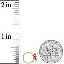 Load image into Gallery viewer, 20G 5/16 Yellow Gem Rose Gold Tone Queen Bee Flower Nose Hoop