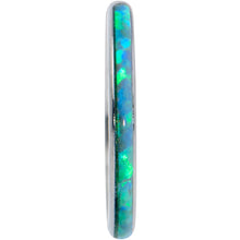 Load image into Gallery viewer, 16G 5/16 Green Synthetic Opal Forward Facing Hinged Segment Ring