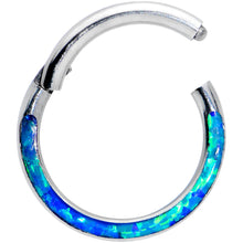 将图片加载到图库查看器,16G 5/16 Blue Synthetic Opal Bottom Curve Hinged Segment Ring