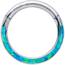 将图片加载到图库查看器,16G 5/16 Green Synthetic Opal Bottom Curve Hinged Segment Ring