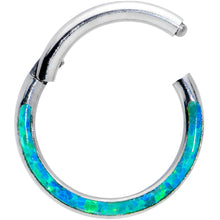 将图片加载到图库查看器,16G 5/16 Green Synthetic Opal Bottom Curve Hinged Segment Ring