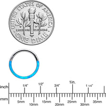 Load image into Gallery viewer, 16G 3/8 Aqua Synthetic Opal Bottom Curve Hinged Segment Ring