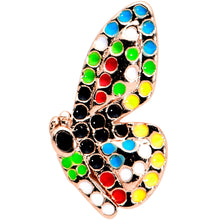 Load image into Gallery viewer, 16G 1/4 Rose Gold Tone Mosaic Butterfly Cartilage Tragus Earring