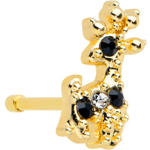 将图片加载到图库查看器,20G 1/4 Black Gem Gold Tone Decadent Deer Nose Bone