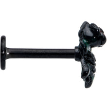 Load image into Gallery viewer, 16G 5/16 Black Skeleton Flower Halloween Labret Monroe Tragus