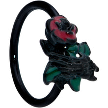 Load image into Gallery viewer, 20G 5/16 Black Skeleton Flower Halloween Nose Hoop