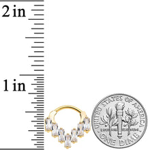 Load image into Gallery viewer, 16G 5/16 Clear CZ Gem Gold Tone Chandelier Cartilage Clicker