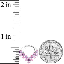 Load image into Gallery viewer, 16G 5/16 Pink CZ Gem Chandelier Cartilage Clicker
