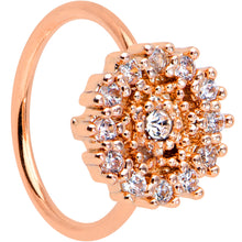 Load image into Gallery viewer, 20G 5/16 Clear CZ Gem Rose Gold Tone Geometric Web Nose Hoop