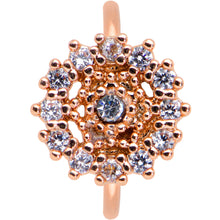 Load image into Gallery viewer, 20G 5/16 Clear CZ Gem Rose Gold Tone Geometric Web Nose Hoop