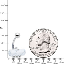 Load image into Gallery viewer, White Howlite Stone Claw Belly Ring