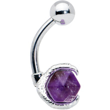 将图片加载到图库查看器,Purple Amethyst Stone Claw Belly Ring