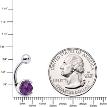 将图片加载到图库查看器,Purple Amethyst Stone Claw Belly Ring