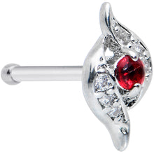 Load image into Gallery viewer, 20G 1/4 Clear Red Gem Swirling Oval Nose Bone