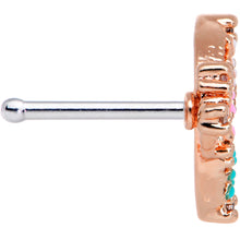 Load image into Gallery viewer, 20G 1/4 Clear CZ Gem Rose Gold Tone Abstract Butterfly Nose Bone