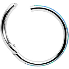 Load image into Gallery viewer, 16G 3/8 Blue Synthetic Opal Sleek Forward Facing Segment Ring