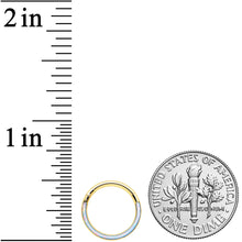 将图片加载到图库查看器,16G 3/8 Synth Opal Gold Tone Bottom Curve Hinged Segment Ring