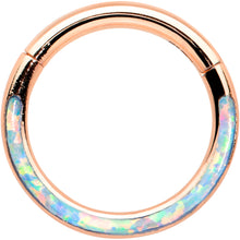 Load image into Gallery viewer, 16G 5/16 Synth Opal Rosy Tone Bottom Curve Hinged Segment Ring