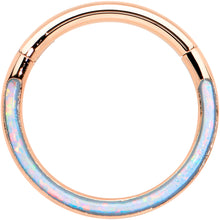 将图片加载到图库查看器,16G 3/8 Synth Opal Rose Gold Tone Bottom Curve Hinge Segment Ring