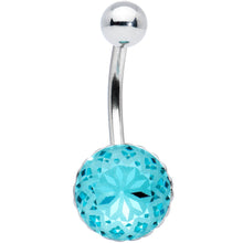 将图片加载到图库查看器,Blue Gem Stylish Elegance Mandala Flower Belly Ring