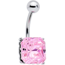 将图片加载到图库查看器,Pink Gem Square Stylish Elegance Mandala Flower Belly Ring
