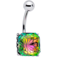 将图片加载到图库查看器,Vitrail Gem Square Stylish Elegance Mandala Flower Belly Ring