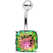 将图片加载到图库查看器,Vitrail Gem Square Stylish Elegance Mandala Flower Belly Ring