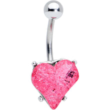将图片加载到图库查看器,Pink Gem Heart Love Valentines Day Belly Ring