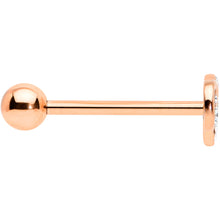 Load image into Gallery viewer, Clear CZ Gem Rose Gold Tone Infinity Heart Barbell Tongue Ring