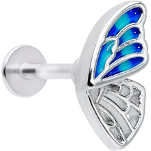 Load image into Gallery viewer, 16G 5/16 Simple Blue Wing Butterfly Labret Monroe Tragus