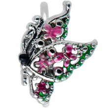 Load image into Gallery viewer, 20G 5/16 Pink Gem Openwork Butterfly Wings Nose Hoop