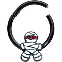 将图片加载到图库查看器,16G 3/8 Black Red Eye Mummy Halloween Segment Ring