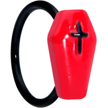 Load image into Gallery viewer, 20G 5/16 Black Red Coffin Halloween Nose Hoop