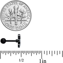 Load image into Gallery viewer, 16G 1/4 Black PVD Red Eye Mummy Halloween Cartilage Tragus