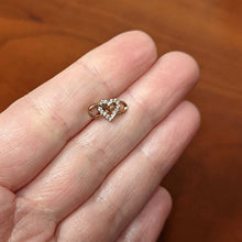 Load image into Gallery viewer, 16G 5/16 Clear CZ Gem Rose Gold Hue Infinity Heart Labret Tragus