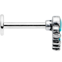 Load image into Gallery viewer, 16G 5/16 Blue Turquoise Stone Shield Labret Monroe Tragus