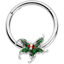 将图片加载到图库查看器,16G 3/8 Tiny Ladybug Leaves Hinged Segment Ring