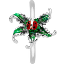 Load image into Gallery viewer, 20G 5/16 Tiny Ladybug Leaves Nose Hoop