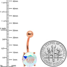 将图片加载到图库查看器,Aurora Gem Rose Gold Tone Simply Elegant Style Belly Ring