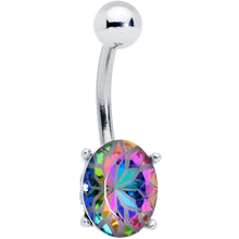 将图片加载到图库查看器,Vitrail Gem Oval Flower Mandala Stylish Elegance Belly Ring