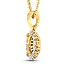 Load image into Gallery viewer, 0.13 Carat Genuine White Diamond 14K Yellow Gold Semi Mount Pendant - holds 8x6mm Oval Gemstone