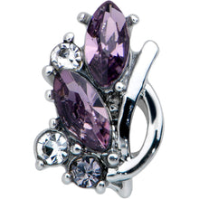Load image into Gallery viewer, 16G 1/4 Clear Purple Gem Abstract Elegance Cartilage Tragus