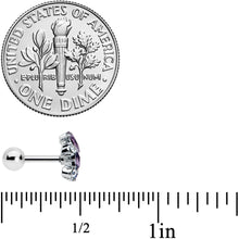 Load image into Gallery viewer, 16G 1/4 Clear Purple Gem Abstract Elegance Cartilage Tragus