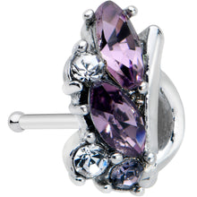 Load image into Gallery viewer, 20G 1/4 Clear Purple Gem Abstract Elegance Nose Bone